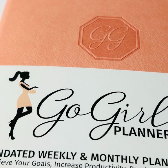 Go Girl Planner Peach Pink Undated Weekly Monthly 1 Year A5 Hardcover Goals NEW - Picture 2 of 7